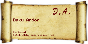 Daku Andor névjegykártya